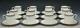 Set of 12 Wedgwood Bone China Black Ulander Bond Shape Demitasse Cups & Saucers