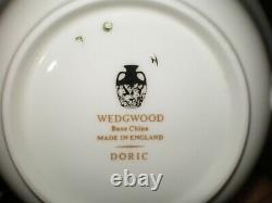 Set of 12 Wedgwood DORIC Bone China England Platinum Band Cream Soup Bowl Saucer