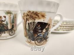 Set of 12 vintage crown Stafford shire bone china England tea set