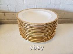 Set of 13 Cauldon England Encrusted Gold Floral Edge Rimmed Bowls