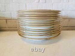 Set of 13 Cauldon England Encrusted Gold Floral Edge Rimmed Bowls