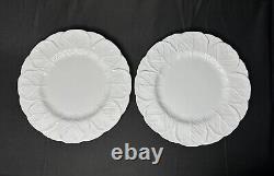Set of 2 Coalport Countryware Bone China White Embossed Dinner Plates 10-3/4