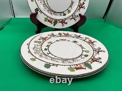 Set of 3 Crown Staffordshire HUNTING SCENE Dinner Plates Bone China England