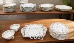 Set of 39 Pc Vtg Cauldon England Fine China Floral Rose Gold Rim Dinnerware 3616