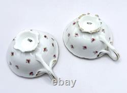 Set of 39 Pc Vtg Cauldon England Fine China Floral Rose Gold Rim Dinnerware 3616