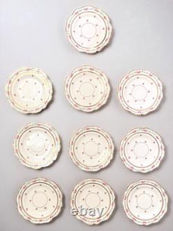 Set of 39 Pc Vtg Cauldon England Fine China Floral Rose Gold Rim Dinnerware 3616