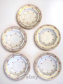 Set of 39 Pc Vtg Cauldon England Fine China Floral Rose Gold Rim Dinnerware 3616
