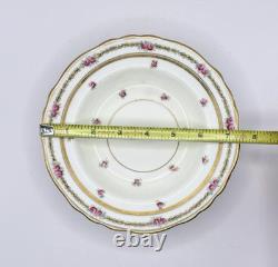 Set of 39 Pc Vtg Cauldon England Fine China Floral Rose Gold Rim Dinnerware 3616