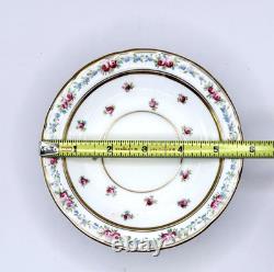 Set of 39 Pc Vtg Cauldon England Fine China Floral Rose Gold Rim Dinnerware 3616