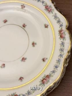 Set of 39 Pc Vtg Cauldon England Fine China Floral Rose Gold Rim Dinnerware 3616