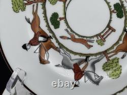 Set of (4) Coalport England HUNTING SCENE Bone China 7 Dessert Plates