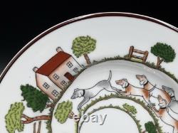 Set of (4) Coalport England HUNTING SCENE Bone China 7 Dessert Plates