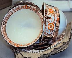 Set of 4 Meakin England Royal Cameron Bone China Tea Cups & Saucers Circa 1890