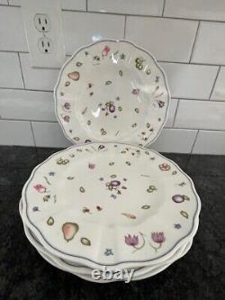 Set of 4 Royal Crown Derby Bone China CHATSWORTH Scalloped Dinner Plates