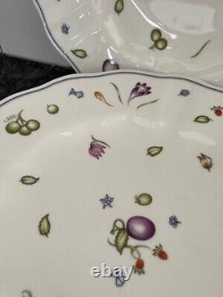 Set of 4 Royal Crown Derby Bone China CHATSWORTH Scalloped Dinner Plates