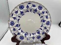 Set of 4 Spode COLONEL BLUE Dinner Plates Made in England Bone China