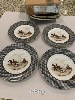 Set of 4 Wedgwood Ralph Lauren Balmoral Hunt Bone China Dinner Plates 8