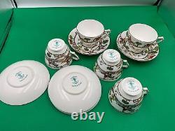 Set of 5 Crown Staffordshire HUNTING SCENE Cups & Saucer Sets Bone China England