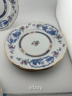 Set of 6 Booths Silicon China England Imari Salad Plates 8.75 Gold Gilt