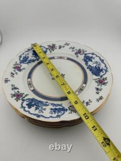 Set of 6 Booths Silicon China England Imari Salad Plates 8.75 Gold Gilt