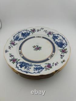 Set of 6 Booths Silicon China England Imari Salad Plates 8.75 Gold Gilt