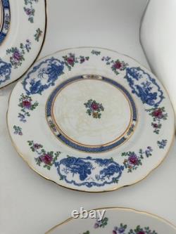 Set of 6 Booths Silicon China England Imari Style Salad Plates Gold Gilt 8.75