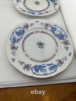 Set of 6 Booths Silicon China England Imari Style Salad Plates Gold Gilt 8.75