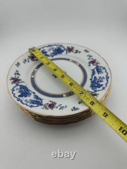 Set of 6 Booths Silicon China England Imari Style Salad Plates Gold Gilt 8.75