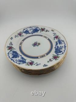 Set of 6 Booths Silicon China England Imari Style Salad Plates Gold Gilt 8.75