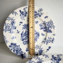 Set of 6 Churchill England Blue White DinnerPlates 10 Floral BirdTransferware