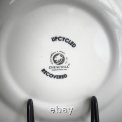 Set of 6 Churchill England Blue White DinnerPlates 10 Floral BirdTransferware