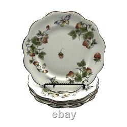 Set of 6 Coalport Bone China Strawberry Pattern Dinner Plate 10.75in