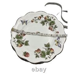 Set of 6 Coalport Bone China Strawberry Pattern Dinner Plate 10.75in