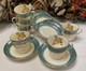 Set of 6 From 19's Aynsley Rose Tea Cup and Saucer Turquoise Bone China England