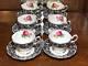 Set of 6 Royal Albert Senorita Teacups and Saucers Bone China Made in England