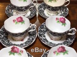 Set of 6 Royal Albert Senorita Teacups and Saucers Bone China Made in England
