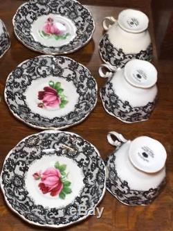 Set of 6 Royal Albert Senorita Teacups and Saucers Bone China Made in England
