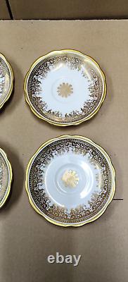 Set of 6 Vintage EB 1850 Foley Bone China Gold Saucers and cups England #3318