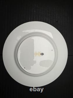 Set of 6 Wedgwood Bone China Dinner Plate White/Gold Rim Scroll Border England