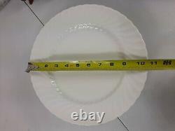 Set of 8 Aynsley Bone China England White Swirl 10 ½ Dinner Plates