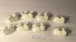 Set of 8 Coalport Bone China Ivory Floral Place Card Setting Holders England Set of 8 Coalport Bone China Ivory Floral Place Card Setting Holders England