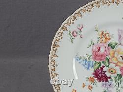 Set of 8 Crown Staffordshire England's Bouquet Bone China 8 Inch Plates