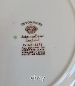 Set of 8 Johnson Brothers Devonshire 10 Brown Replacement Dinner Plates