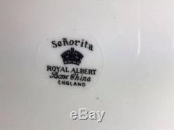 Set of 8 Royal Albert Senorita 10.25 Dinner Plates Bone China Made in England