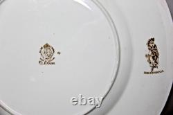 Set of 8 Royal Worcester Eleanor Dinner Plates 10.5 Bone China England Gold Rim