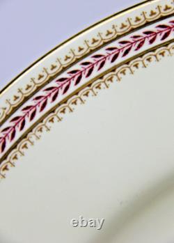 Set of 8 Royal Worcester Eleanor Dinner Plates 10.5 Bone China England Gold Rim