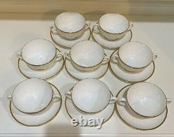 Set of 8 Wedgwood Bone China, England CALIFORNIA Cream Soup Bowl & Saucer Sets