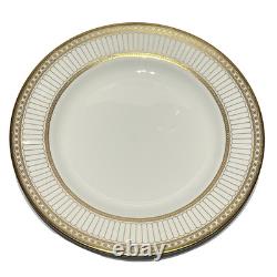 Set of 8 Wedgwood Colonnade Dinner Plates 10 1/2 Bone China England Gold Gilt