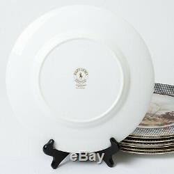 Set of 8 Wedgwood Ralph Lauren Balmoral Hunt Bone China Dinner Plates 10.75