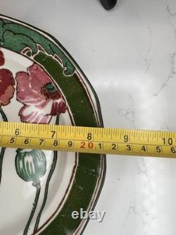 Set of 9 Antique Art Nouveau Royal Doulton 8? Inch Pink Poppy Plates